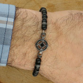 Bransoletka męska Nomination Manvision 133016 060 – stal nierdzewna, Róża Wiatrów, czarny agata (2).jpg